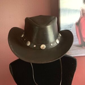NWT Free People Gold Coast Leather Cowboy Hat